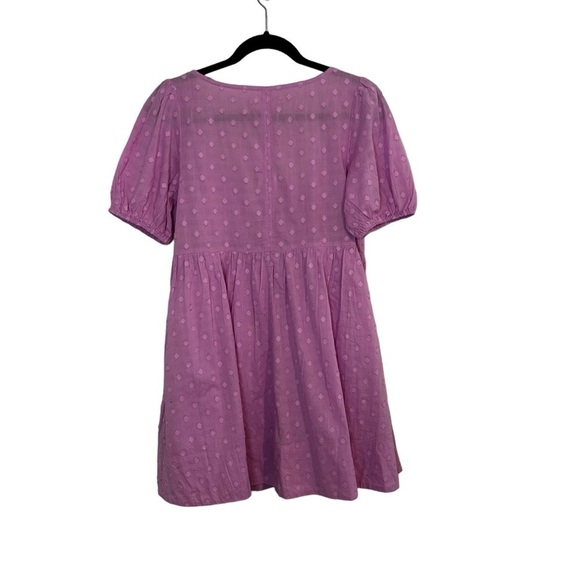 Urban Outfitters UO Maci Polka Dot Mini Dress Puff Sleeve Lilac - Picture 9 of 14